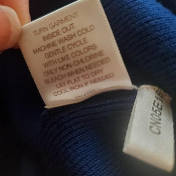 Eva Mendes NY&C Midi Sweater Dress Womens Large Blue 3/4 Sleeve Pencil Stretch - Picture 13 of 13